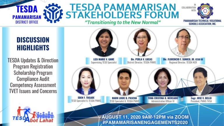 TESDA PMMS Stakeholders Forum Programme COVER 2